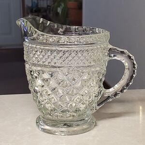 Anchor Hocking Wexford Pattern Creamer Pitcher Criss Cross